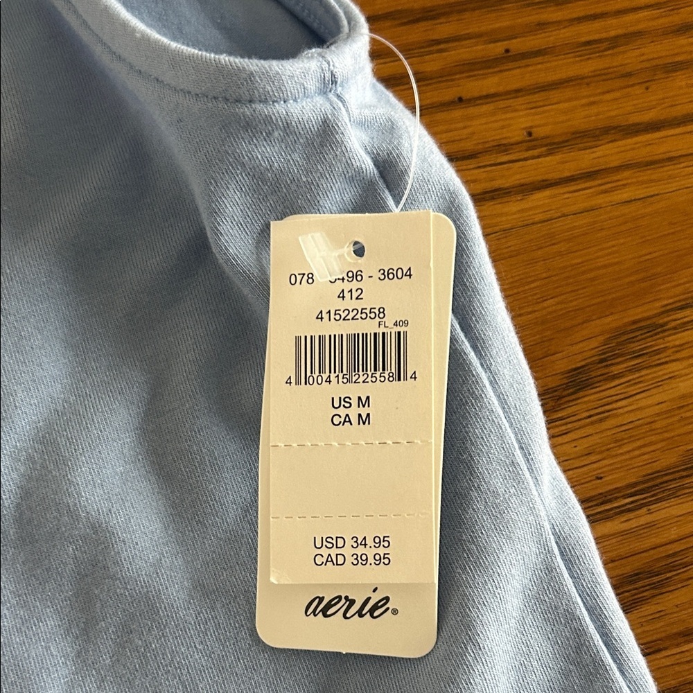 Aerie Sky Blue Casual Top - Picture 2 of 3